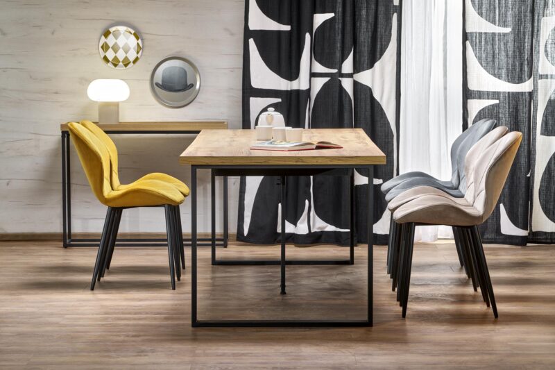 Söögilaud EDMIRE, wootani tamm / must