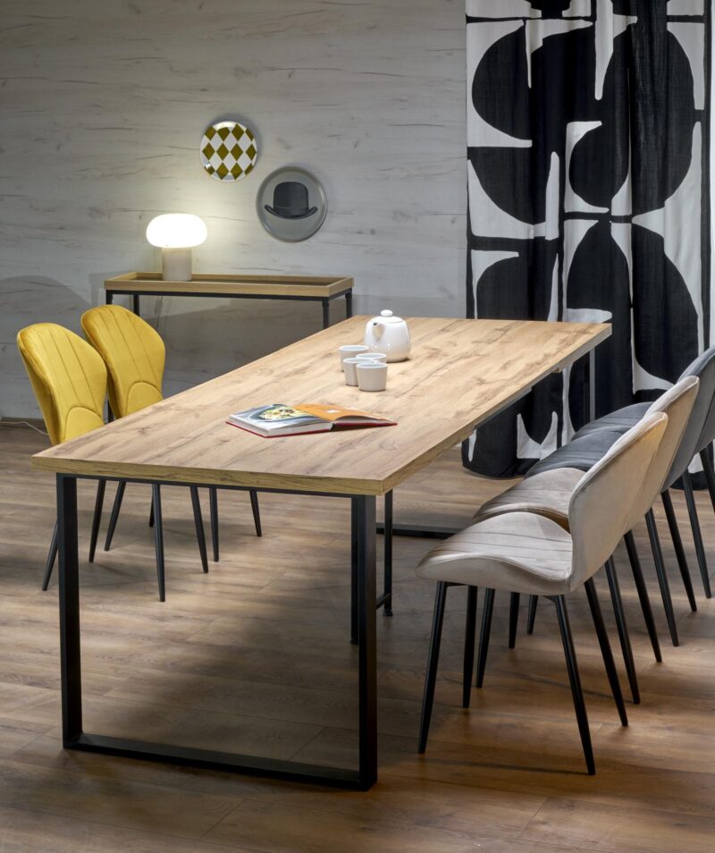 Söögilaud EDMIRE, wootani tamm / must