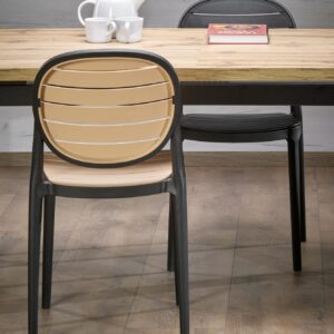 Söögilaud EDMIRE, wootani tamm / must