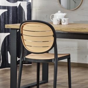 Söögilaud EDMIRE, wootani tamm / must