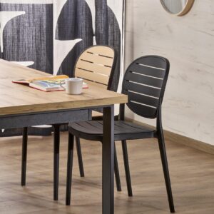 Söögilaud EDMIRE, wootani tamm / must