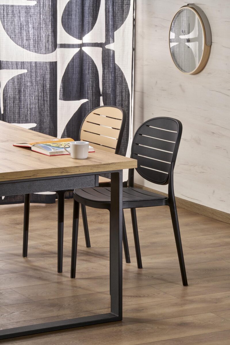 Söögilaud EDMIRE, wootani tamm / must