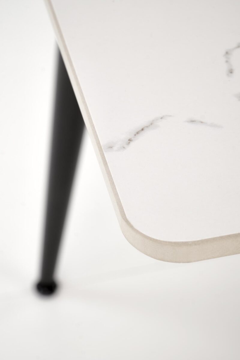 Söögilaud EMILIO 120, valge marmor / must