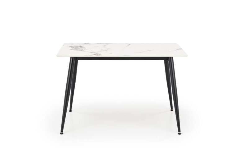 Söögilaud EMILIO 120, valge marmor / must