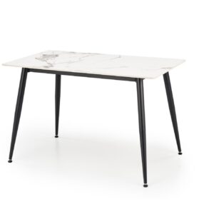 Söögilaud EMILIO 120, valge marmor / must