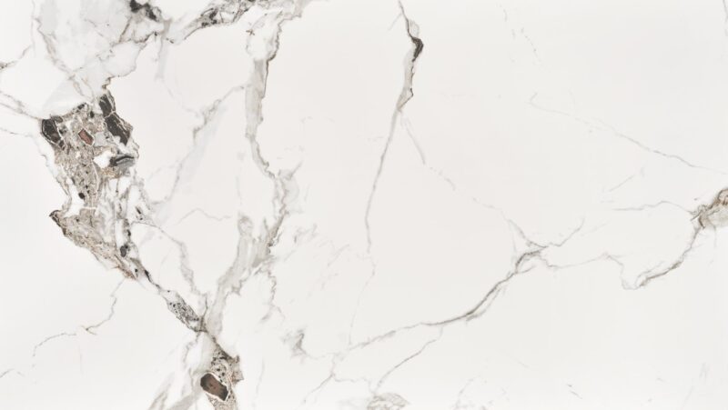 Söögilaud EMILIO 120, valge marmor / must