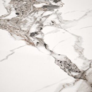 Söögilaud EMILIO 120, valge marmor / must