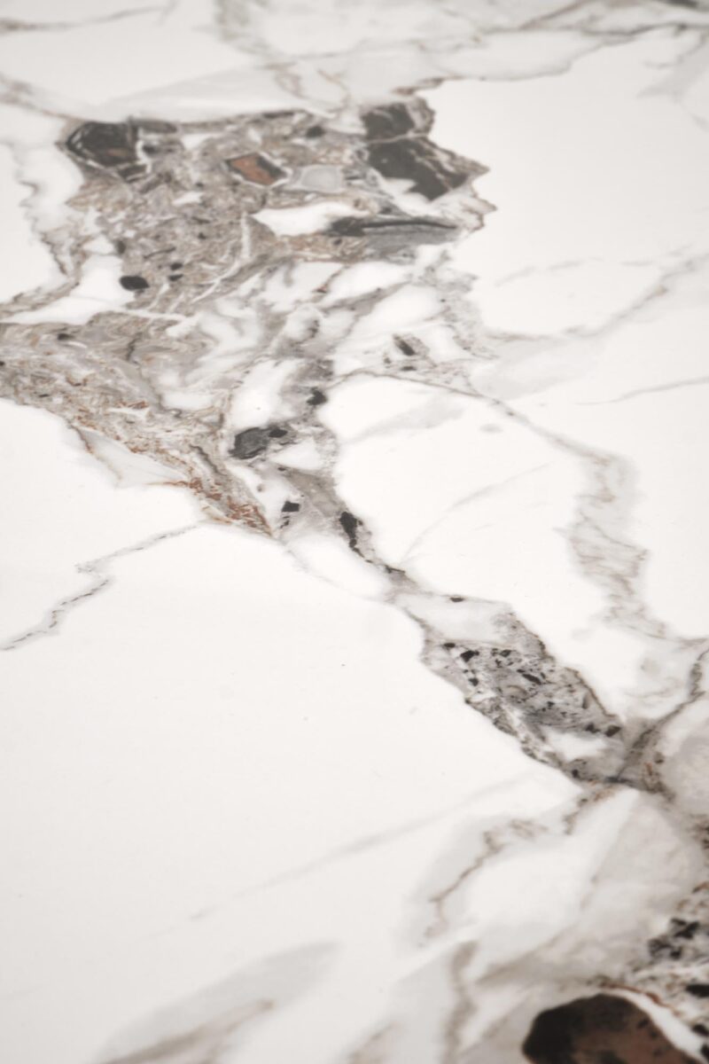 Söögilaud EMILIO 120, valge marmor / must