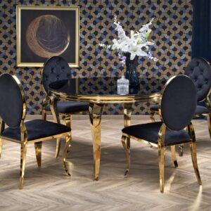 Söögilaud REGNALD 2, must klaas