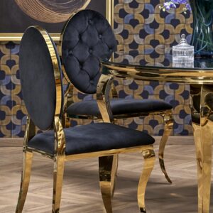 Söögilaud REGNALD 2, must klaas