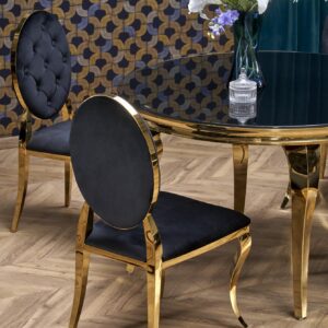 Söögilaud REGNALD 2, must klaas