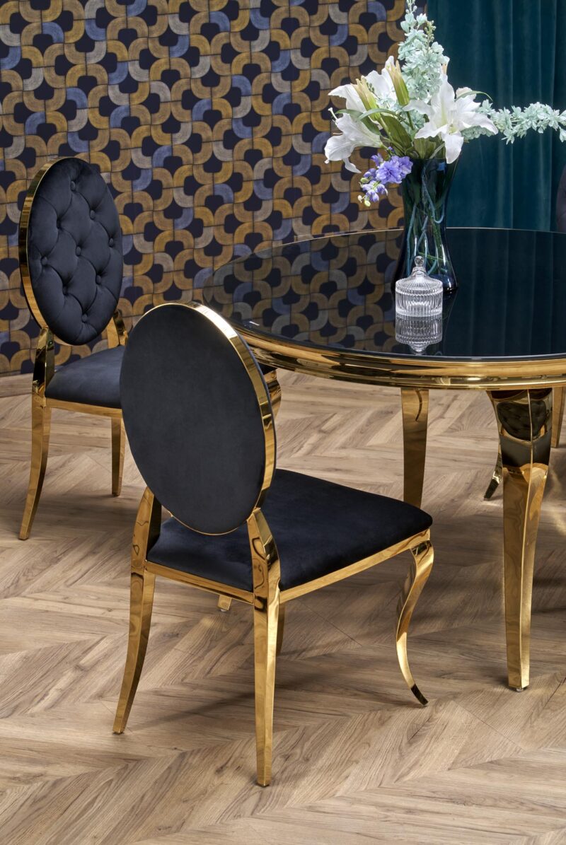 Söögilaud REGNALD 2, must klaas