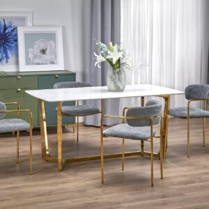 Söögilaud CASTESSA, valge marmor