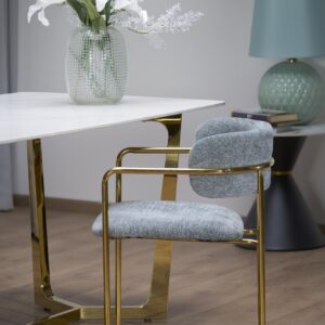 Söögilaud CASTESSA, valge marmor