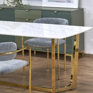 Söögilaud CASTESSA, valge marmor