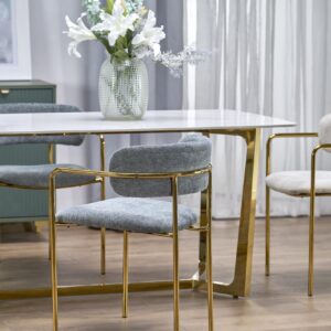 Söögilaud CASTESSA, valge marmor