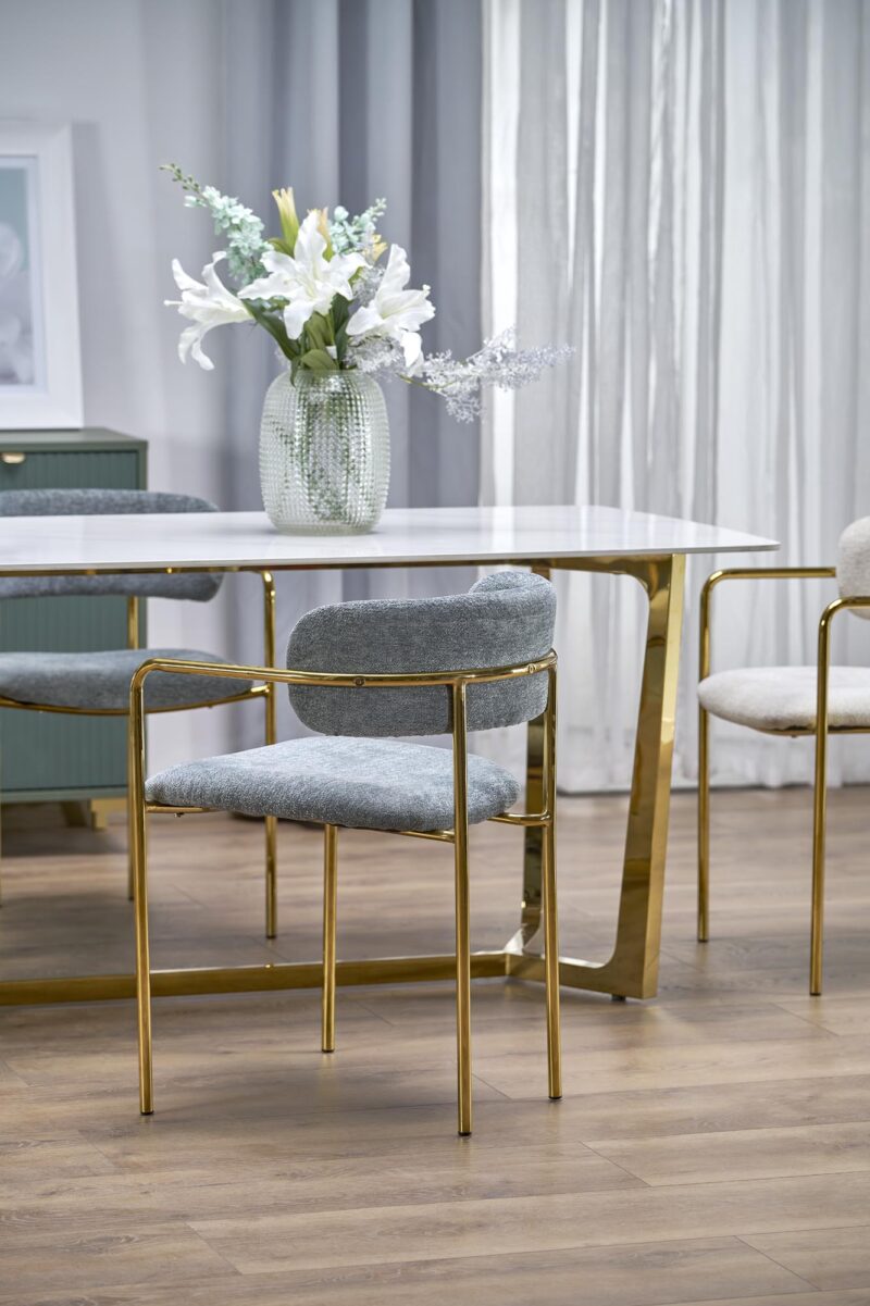 Söögilaud CASTESSA, valge marmor