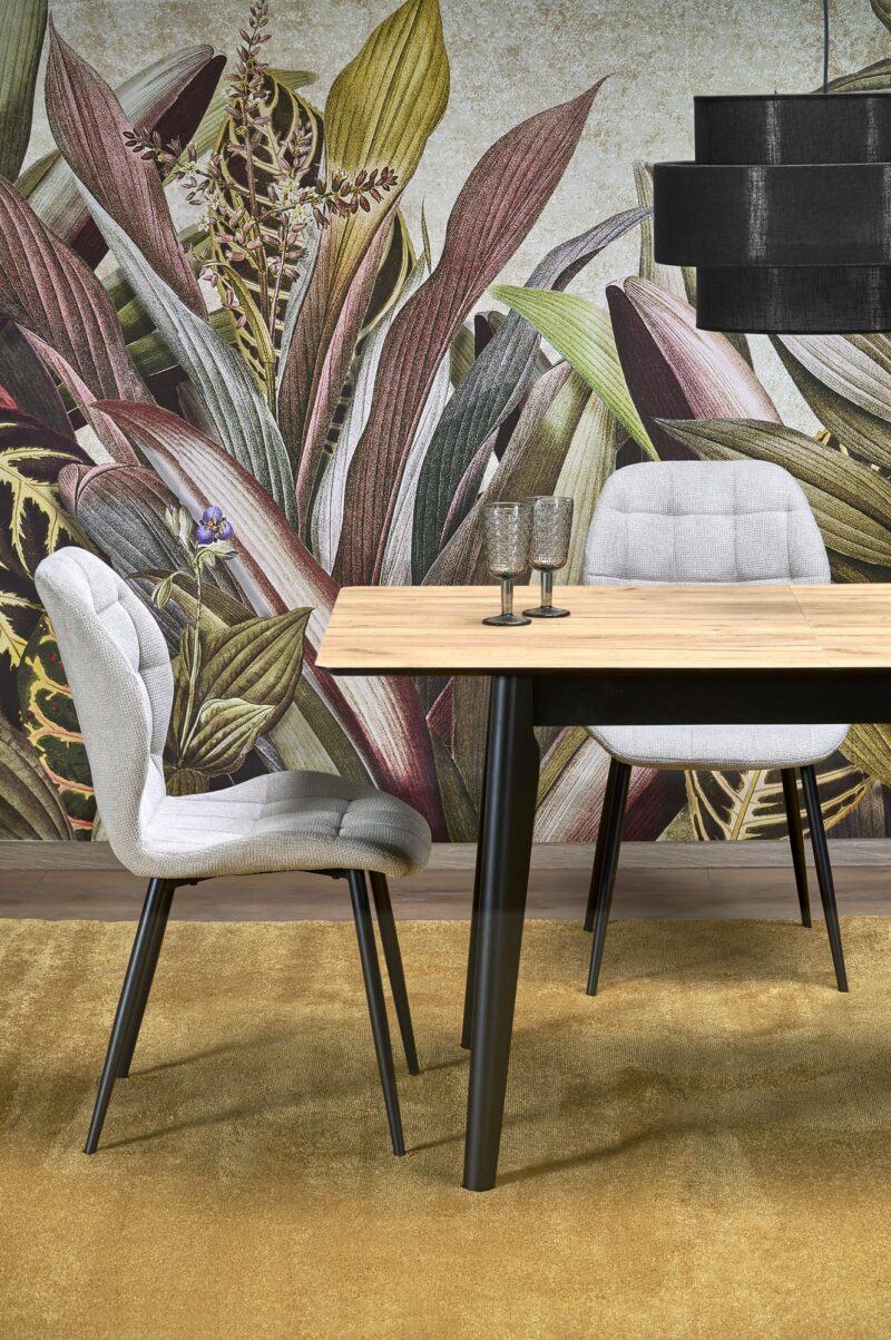 Pikendatav Söögilaud  GULVAR, wootani tamm / must