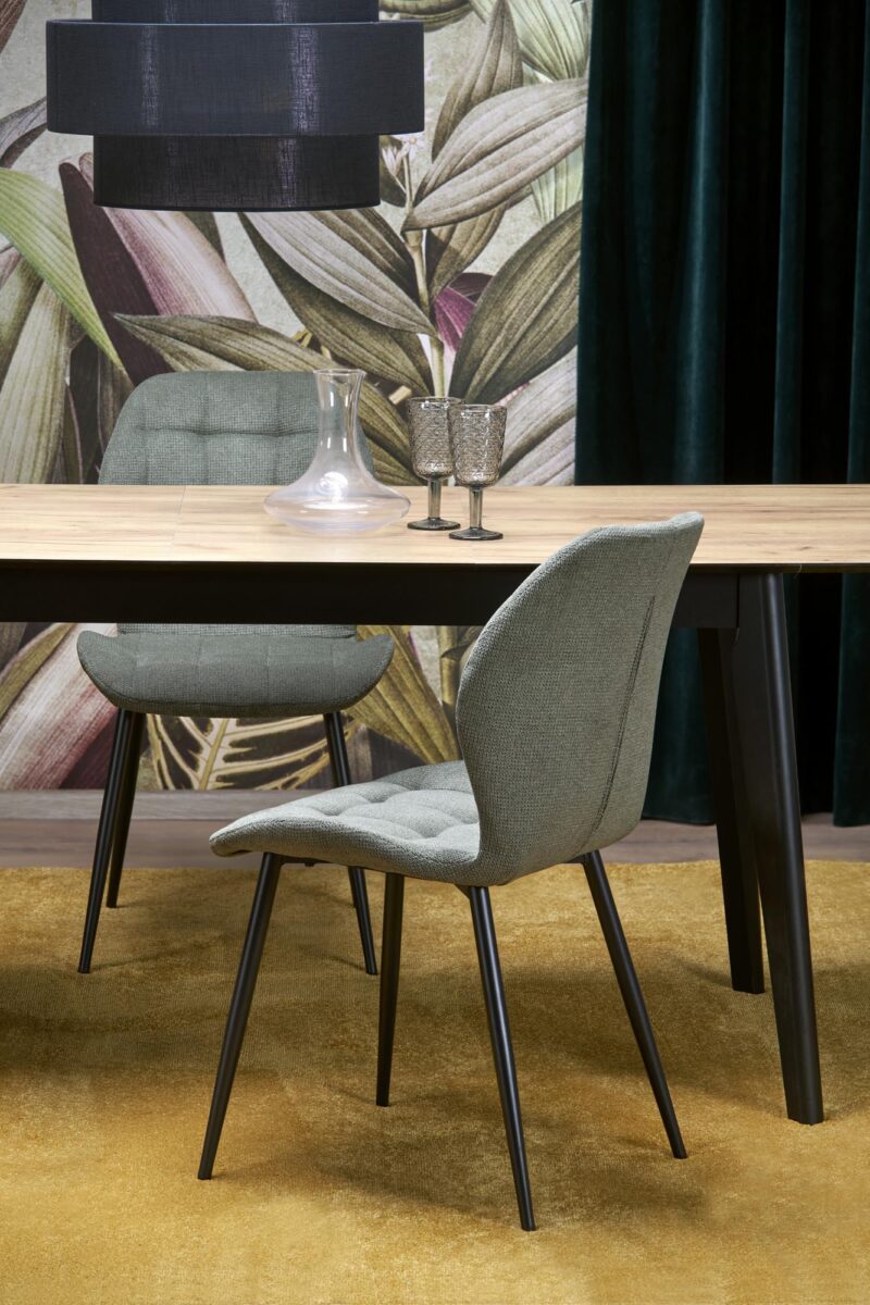 Pikendatav Söögilaud  GULVAR, wootani tamm / must