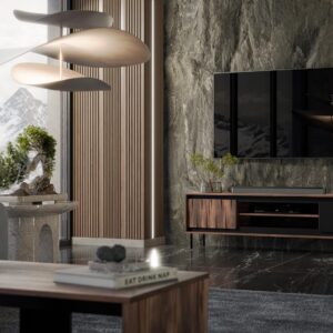 TV-alus VERAANTO, pähkel / must