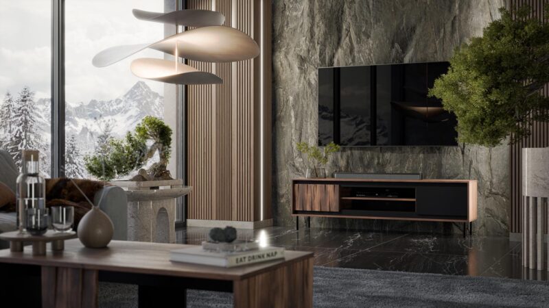 TV-alus VERAANTO, pähkel / must