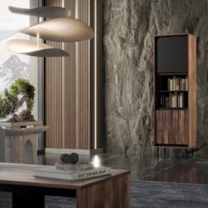 Vitriinkapp VERAARIA, pähkel / must