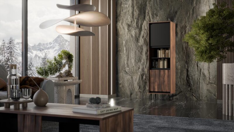 Vitriinkapp VERAARIA, pähkel / must