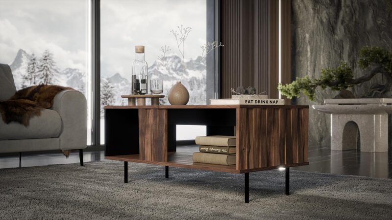 Kohvilaud VERAANTE, pähkel / must