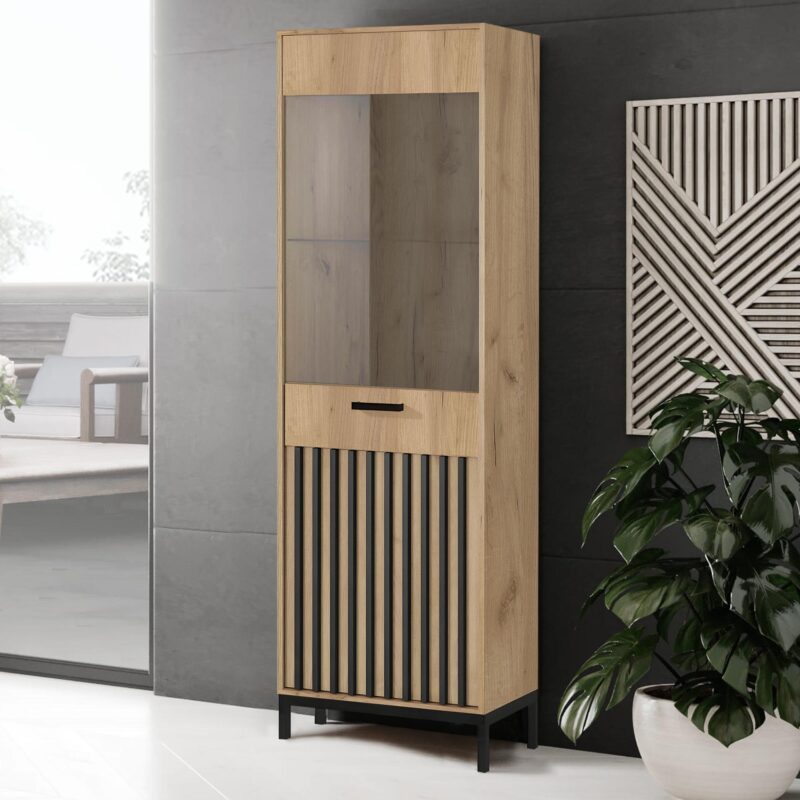 Vitriinkapp LAMIRIO W-1,  tamm / must