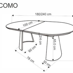 Söögilaud GIACOMO, naturaalne / must