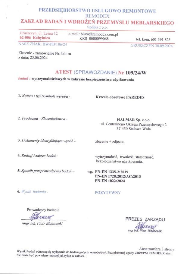 Kontoritool PARLON, must