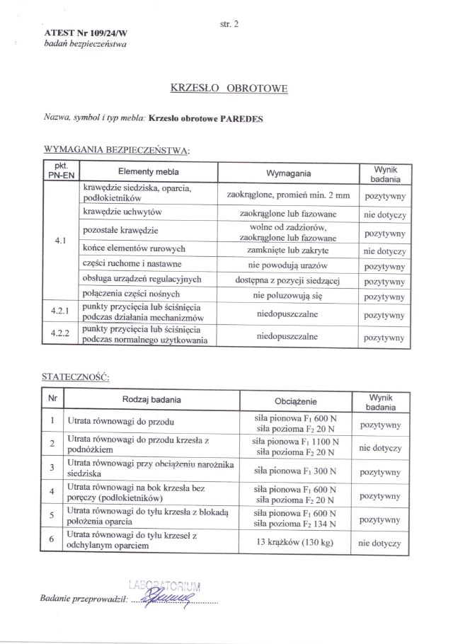 Kontoritool PARLON, must