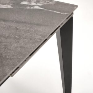Pikendatav söögilaud FELIKS, hall marmor / must