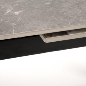 Pikendatav söögilaud FELIKS, hall marmor / must