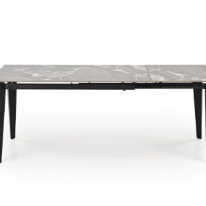 Pikendatav söögilaud FELIKS, hall marmor / must