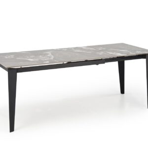 Pikendatav söögilaud FELIKS, hall marmor / must