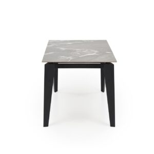 Pikendatav söögilaud FELIKS, hall marmor / must