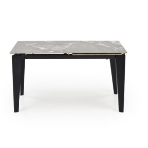 Pikendatav söögilaud FELIKS, hall marmor / must