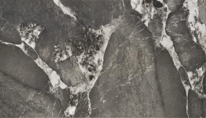 Pikendatav söögilaud FELIKS, hall marmor / must