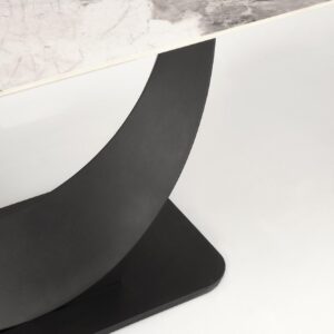 Pikendatav Söögilaud FERNANDO, valge marmor / must