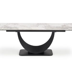Pikendatav Söögilaud FERNANDO, valge marmor / must