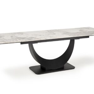 Pikendatav Söögilaud FERNANDO, valge marmor / must