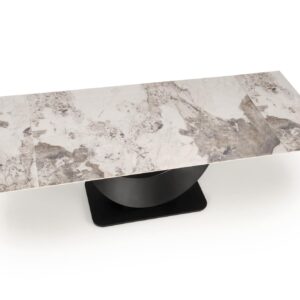 Pikendatav Söögilaud FERNANDO, valge marmor / must