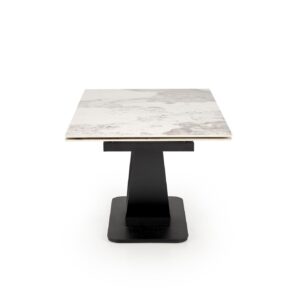 Pikendatav Söögilaud FERNANDO, valge marmor / must