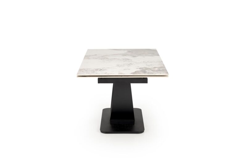 Pikendatav Söögilaud FERNANDO, valge marmor / must