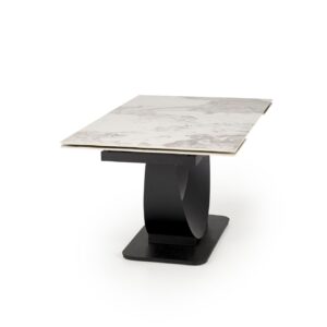 Pikendatav Söögilaud FERNANDO, valge marmor / must