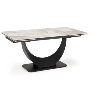 Pikendatav Söögilaud FERNANDO, valge marmor / must