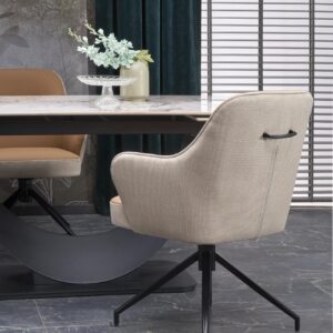 Pikendatav Söögilaud FERNANDO, valge marmor / must