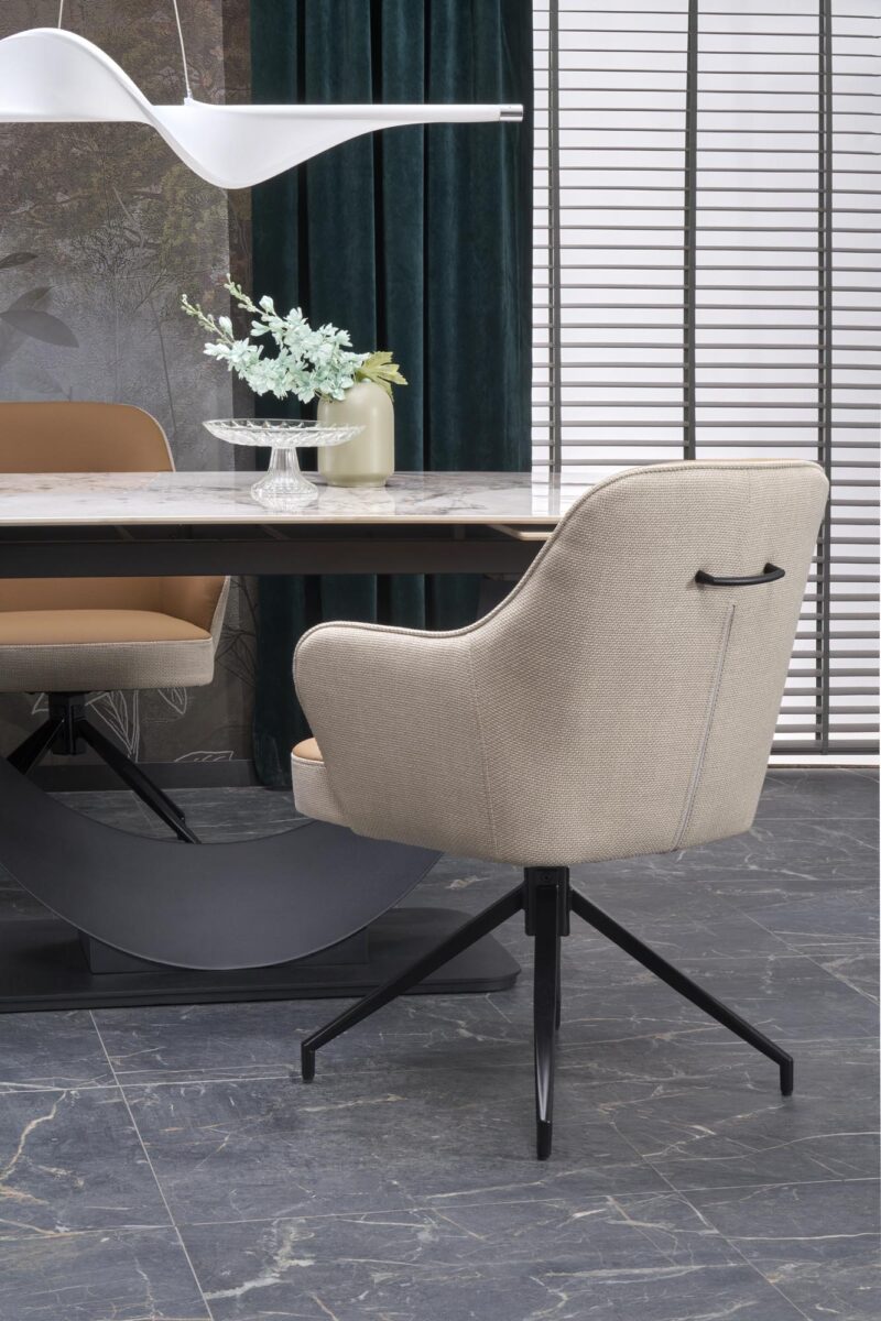 Pikendatav Söögilaud FERNANDO, valge marmor / must