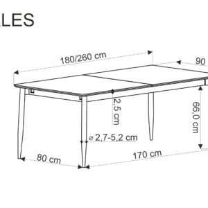 2010001203810_19 Pikendatav söögilaud CASTALTO, hall